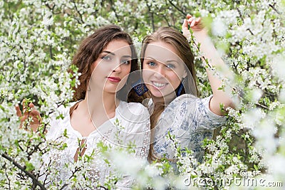 Two young beautiful ladies Stock Photo