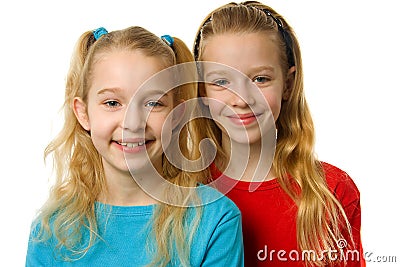 Two young blonde girls Stock Photo