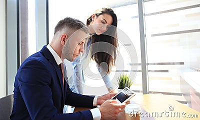 Two young business partners Stock Photo