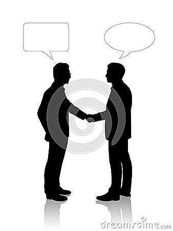 Two young businessmen shaking their hands Stock Photo