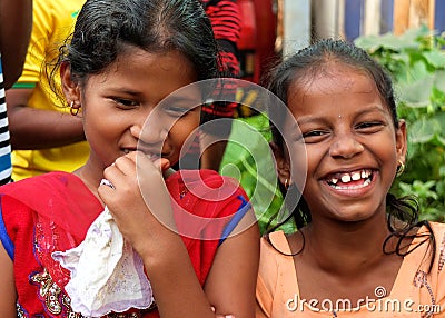 Two young girls in Goa Editorial Stock Photo