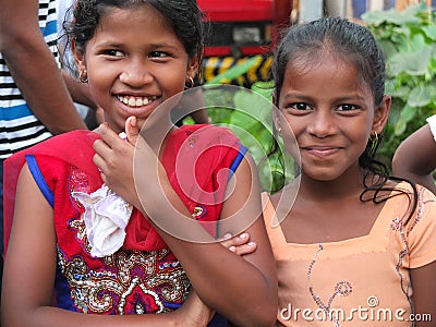 Two young girls in Goa Editorial Stock Photo