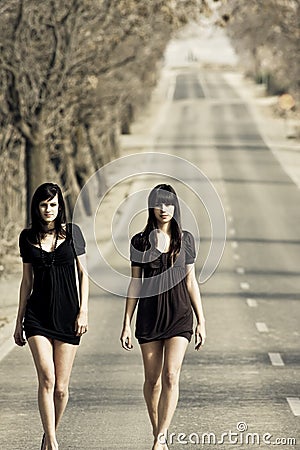 Two young models Stock Photo