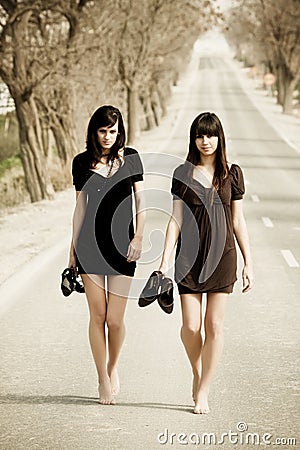 Two young models Stock Photo