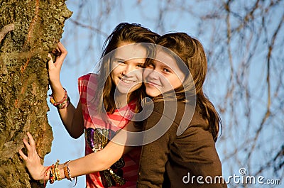 Two young sisters Stock Photo