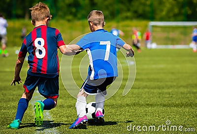 Young Boys Kicking Football Match Editorial Stock Photo