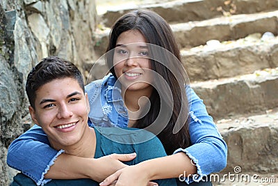 Two youngsters falling in love Stock Photo