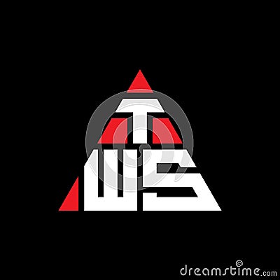 TWS triangle letter logo design with triangle shape. TWS triangle logo design monogram. TWS triangle vector logo template with red Vector Illustration