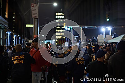 TWU local 100, New York`s Industrial Transportation Union event in downtown Manhattan. Editorial Stock Photo