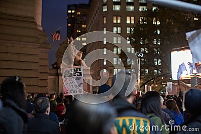 TWU Protest in Manhattan, NYC.New York`s Industrial Transportation Union event Editorial Stock Photo