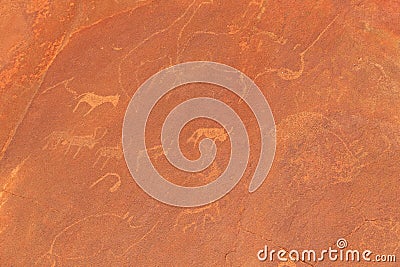 Twyfelfontein, site of ancient rock engravings in the Kunene Region of north-western Namibia Stock Photo