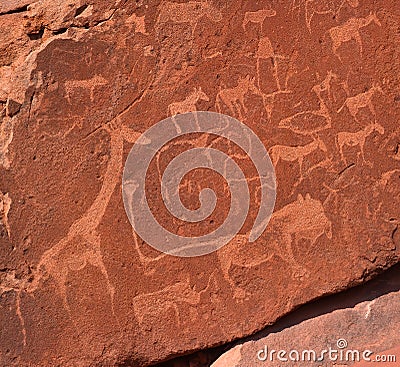 Twyfelfontein a site of ancient rock engravings Editorial Stock Photo