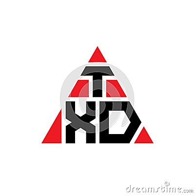 TXD triangle letter logo design with triangle shape. TXD triangle logo design monogram. TXD triangle vector logo template with red Vector Illustration