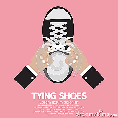 Tying Shoes Vector Illustration