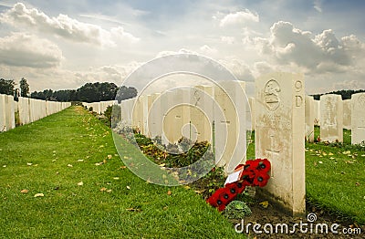 Tyne cot cemetery first world war flanders Belgium Stock Photo