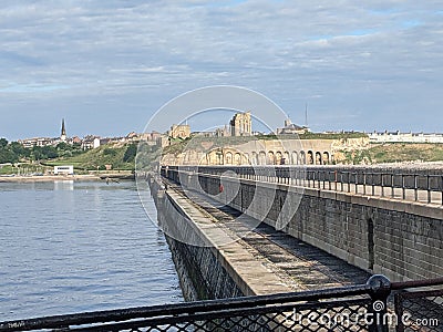 Tynemouth Priory from the north pier, North Tyneside Stock Photo