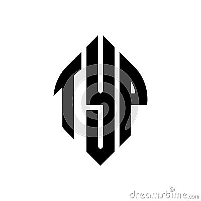 TYP circle letter logo design with circle and ellipse shape. TYP ellipse letters with typographic style. The three initials form a Vector Illustration