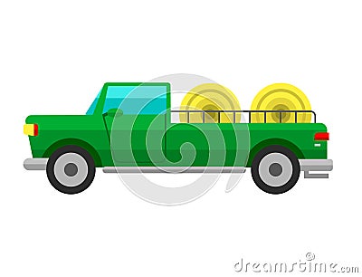 Type of agricultural vehicle or harvester machine combine and excavator icon with accessories for plowing mowing Vector Illustration