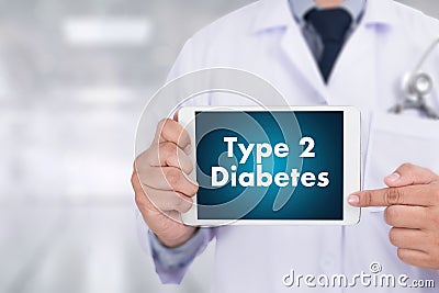 Type 2 diabetes doctor a test disease health medical concept Stock Photo