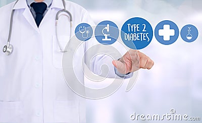 Type 2 diabetes doctor a test disease health medical concept Stock Photo