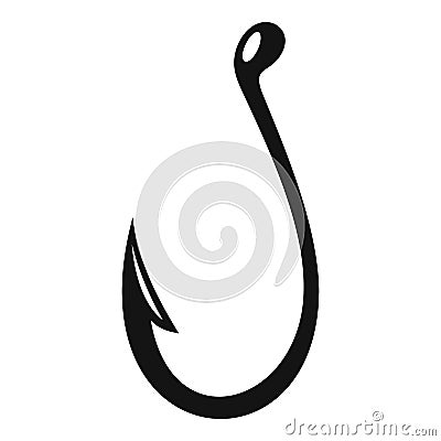 Type of fish hook icon, simple style Cartoon Illustration