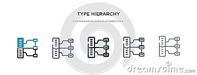 Type hierarchy icon in different style vector illustration. two colored and black type hierarchy vector icons designed in filled, Vector Illustration