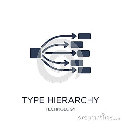Type hierarchy icon. Trendy flat vector Type hierarchy icon on w Vector Illustration