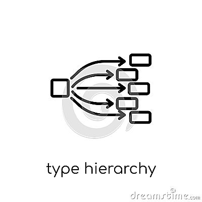 Type hierarchy icon. Trendy modern flat linear vector Type hierarchy icon on white background from thin line Technology collection Vector Illustration