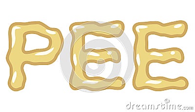 Typeface design pee Vector Illustration