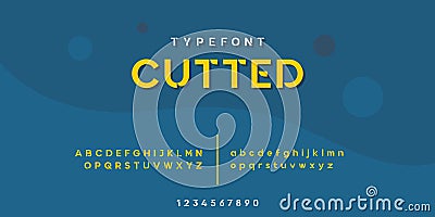 TYPEFONT name is CUTTED font custom Vector Illustration