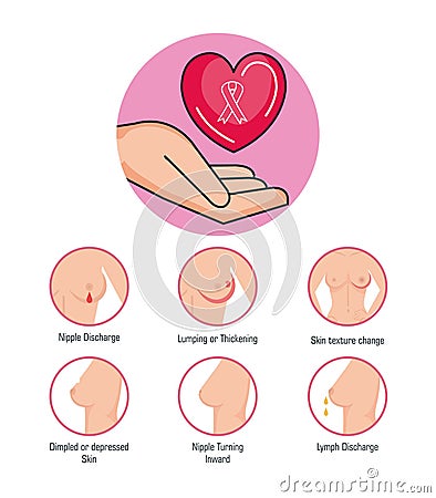 Types of appearances of the breast Vector Illustration