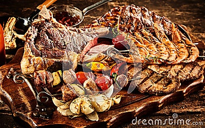 Types of barbecued beef Stock Photo