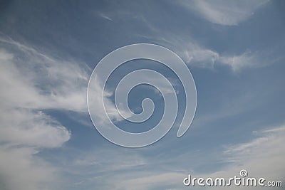 The types of clouds in the sky depend Stock Photo