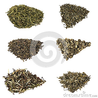 Types of elite chineese green tea Stock Photo