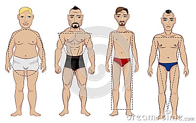 Types of male figure Vector Illustration