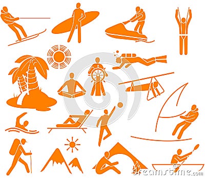 Types of rest and vacation Vector Illustration