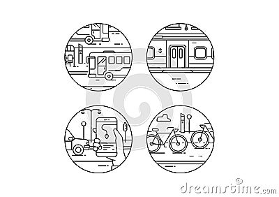 Types of transportation in a big city Stock Photo