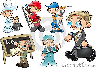 Types of Worker Vector Illustration