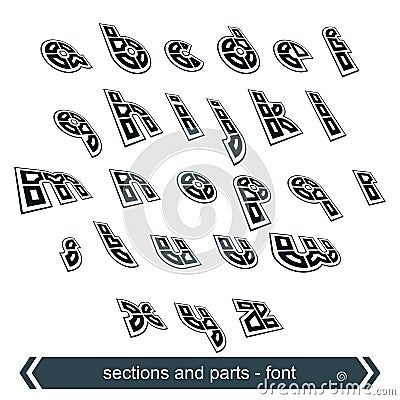 Typescript retro style, technical 3D font, contemporary Vector Illustration
