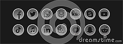 Typewriter social buttons icons Editorial Stock Photo