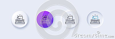 Typewriter line icon. Documentation sign. Line icons. Vector Stock Photo