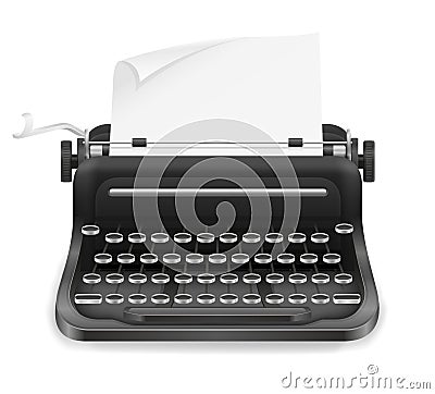 Typewriter old retro vintage icon stock vector illustration Vector Illustration