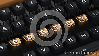 Typewriter with Poetry buttons Stock Photo