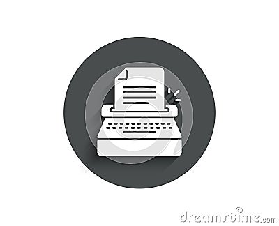 Typewriter simple icon. Copywriting sign. Vector Illustration