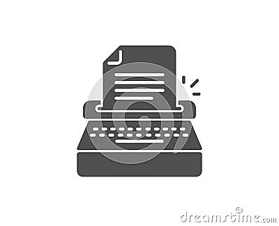 Typewriter simple icon. Copywriting sign. Vector Illustration