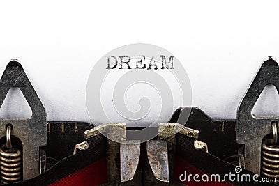 Typewriter with text dream Stock Photo