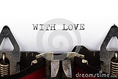 Typewriter with text with love Stock Photo