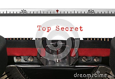 Typewriter Top Secret Stock Photo