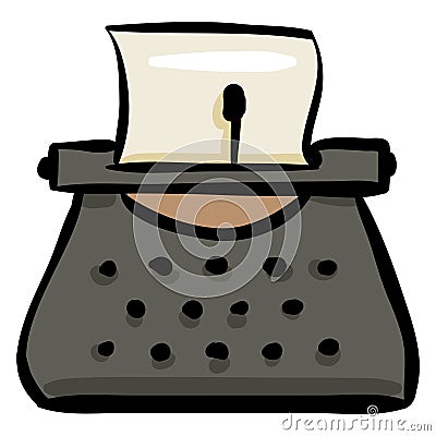 Typewriter Vector Doodle Icon Vector Illustration