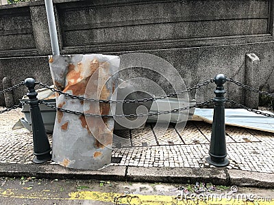 2017 Typhoon Hato Attack Aftermath Macau Flooding Destruction City Center Street Alley Disaster Tropical Storm Property Damagea Editorial Stock Photo